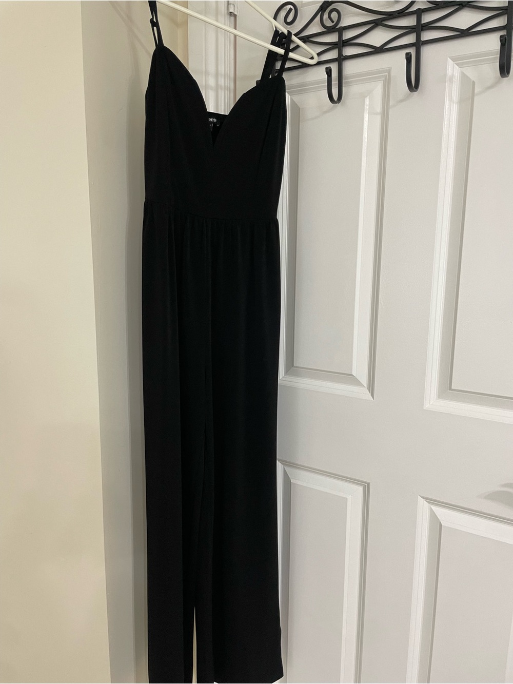 Express Black Wide-Leg Jumpsuit with V-Neck